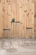 image 3 of Interiors by Premier Set of 3 Grey Frame Bar Table Stool Set , Hairpin Stool for Kitchen Counter, Elm Wood Metal Frame Stool
