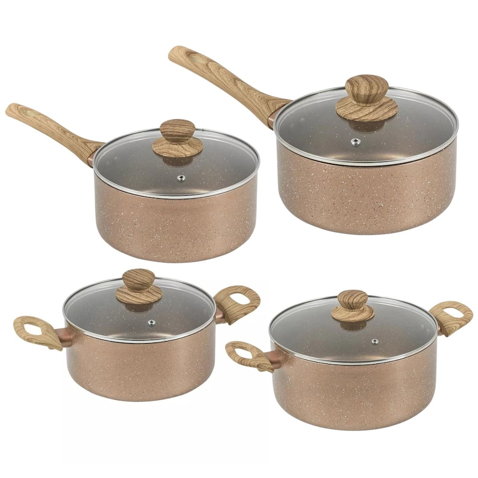 image 1 of URBN-CHEF Ceramic Rose Gold Cookware Set