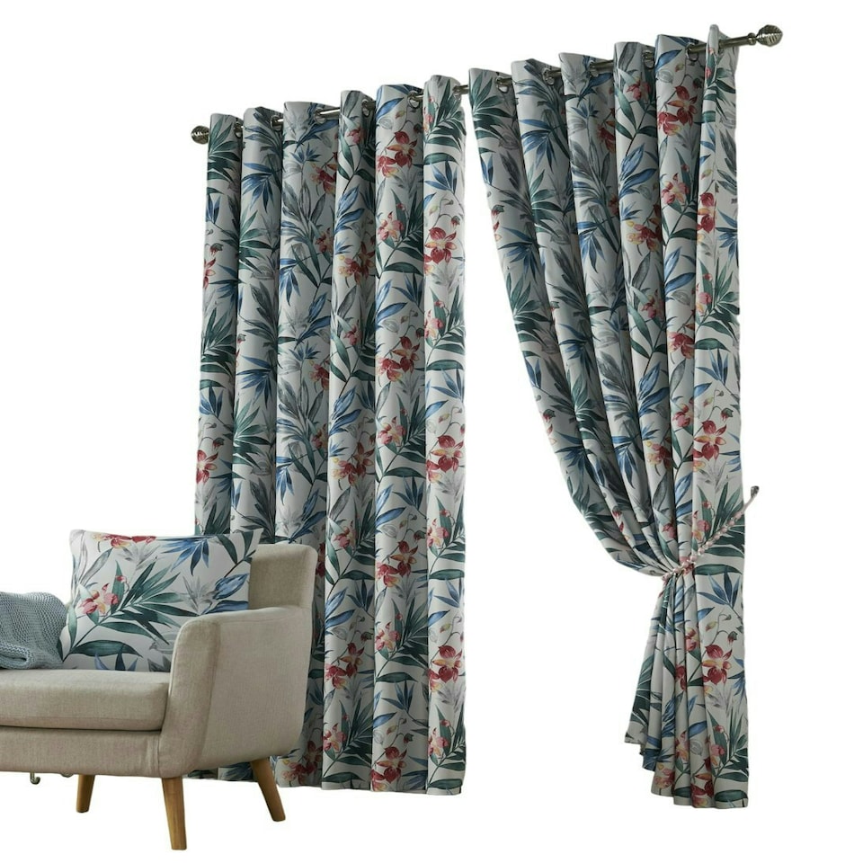 image 1 of Florida Fully Lined Eyelet Curtains - Fuschia - 168x183cm