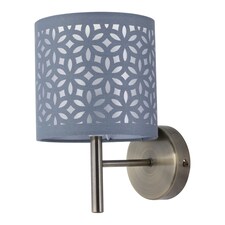 Brea - Antique Brass Wall Light with Grey Cut Out Shade | Yellow | Grey | 1