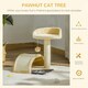 image 3 of PawHut Cat Tree Scratching Post Activity Centre Climber Hanging Ball Beige