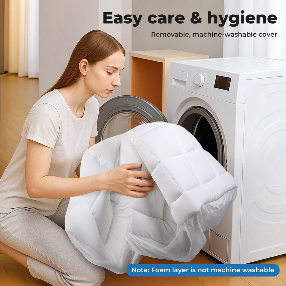 image 1 of Lavio Quilted Mattress Protector Thick Cooling Gel Memory Foam Bed Cover | White | King