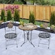 image 2 of Outsunny 3 Pcs Mosaic Bistro Table Chair Set Patio Garden Dining Furniture