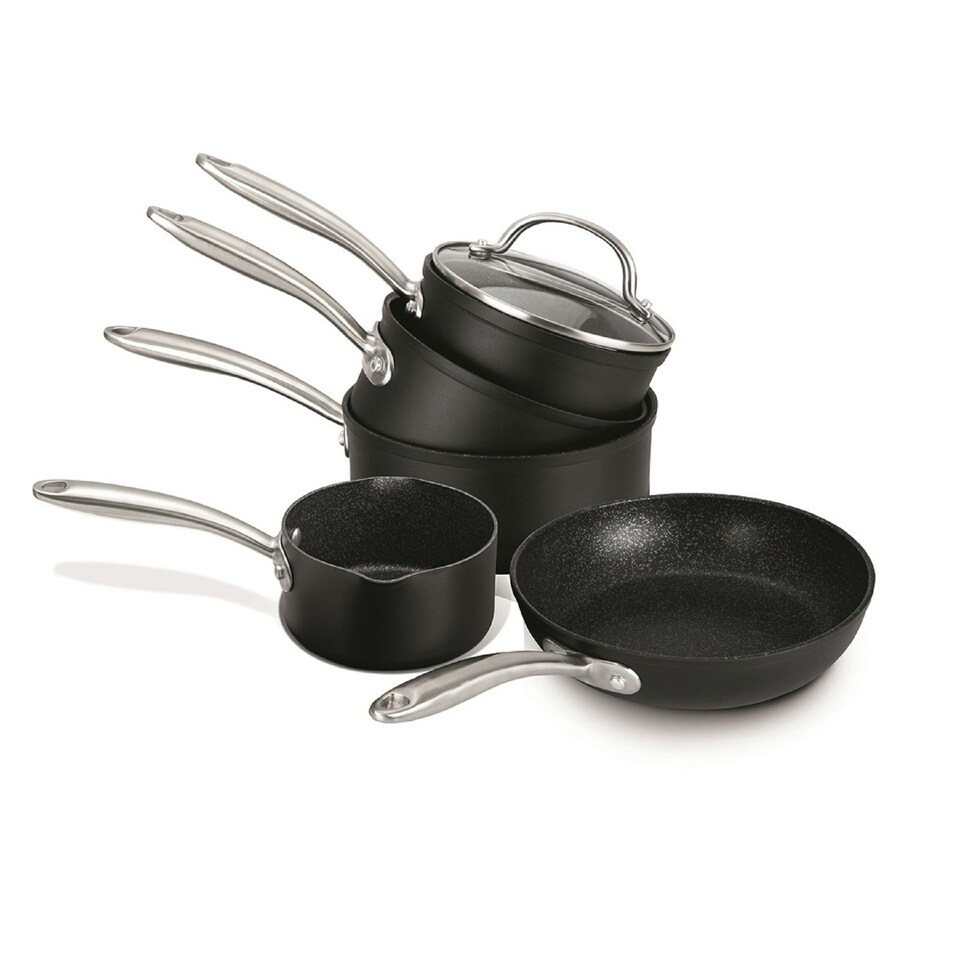 image 1 of Prestige Scratch Guard Pan Set with Milk Pan Non Stick Cookware - Pack of 4