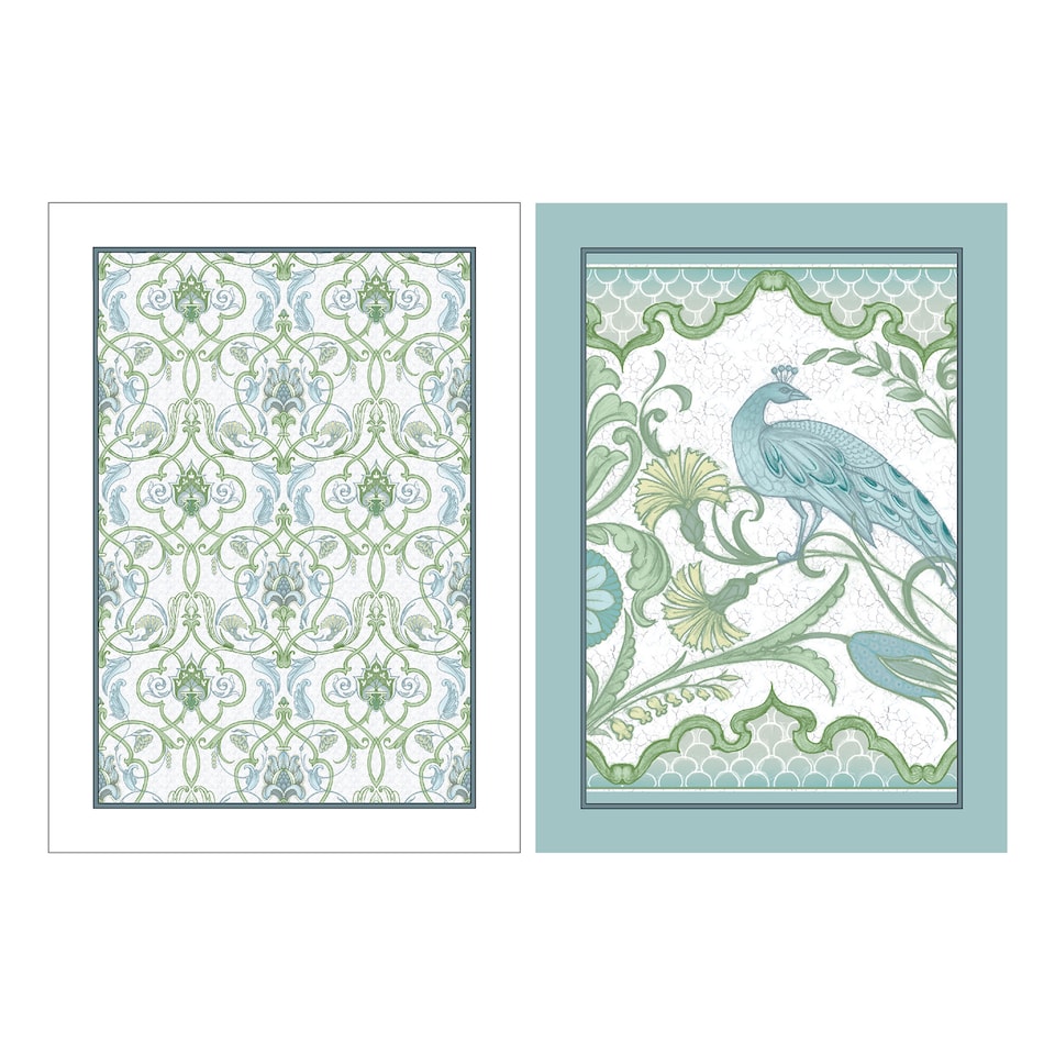 image 1 of Laurence Llewelyn-Bowen Palm Court Tea Towel - Cotton - 2 Pack Green