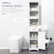 image 4 of kleankin Tall Bathroom Storage Cabinet, Slim Freestanding Linen Tower, White