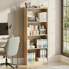 Vida Designs Cambridge 4 Tier Large Bookcase Display Storage, Oak