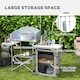 image 3 of Outsunny Camping Kitchen with Cupboard Folding Camping Table with Carrying Bag