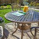 image 6 of Brown Bistro Set Outdoor Garden Patio Lattice Table and 4 Chairs Aluminium Frame