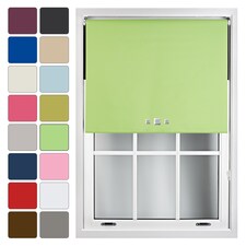 FURNISHED Blackout Roller Blinds with Triple Square Eyelets Cut to Size Easy Fit Window Shade | Green | Lime | (W) 210cm x (L) 165cm