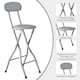 image 2 of Folding Breakfast Bar Stool padded High Chair Single Grey