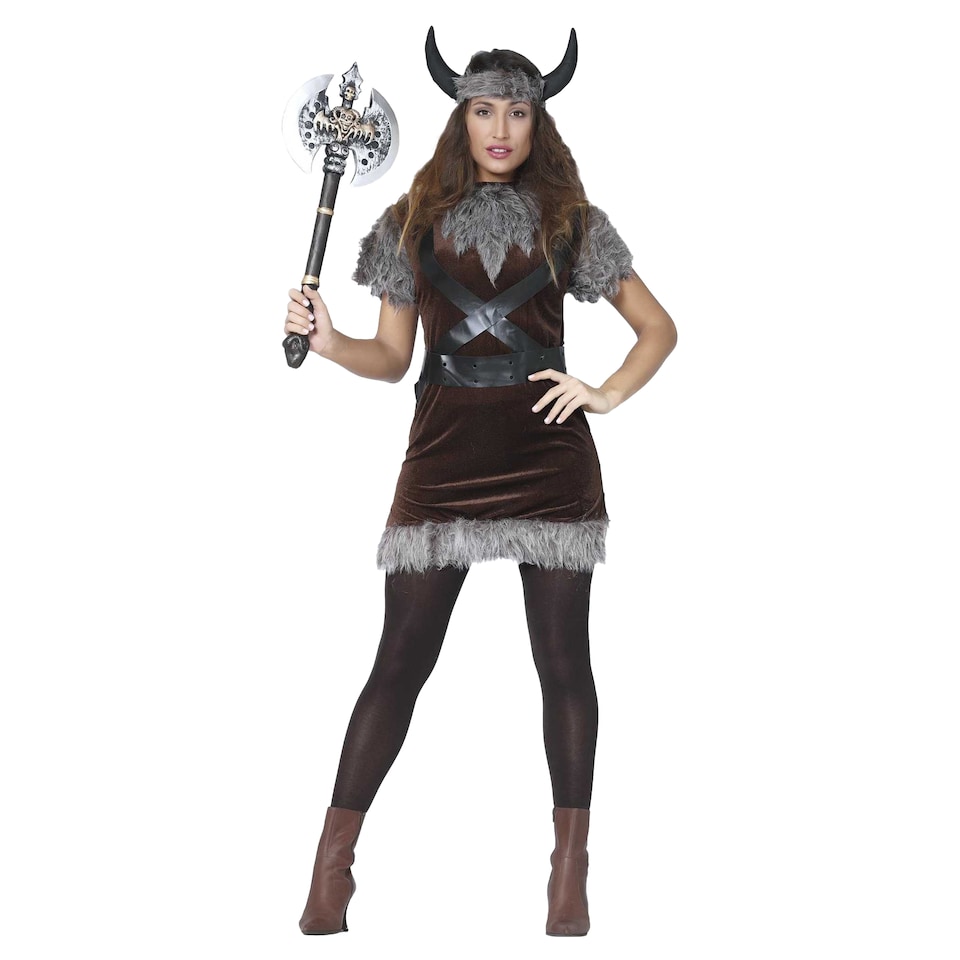 Fiestas Guirca Womens/Ladies Viking Costume Set | Brown | Brown/Grey | 14-16 | 1