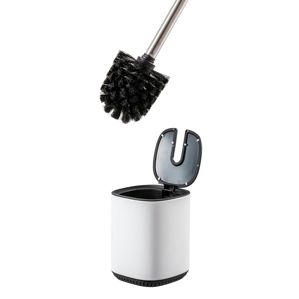 image 1 of Showerdrape Echo White Toilet Brush & Holder