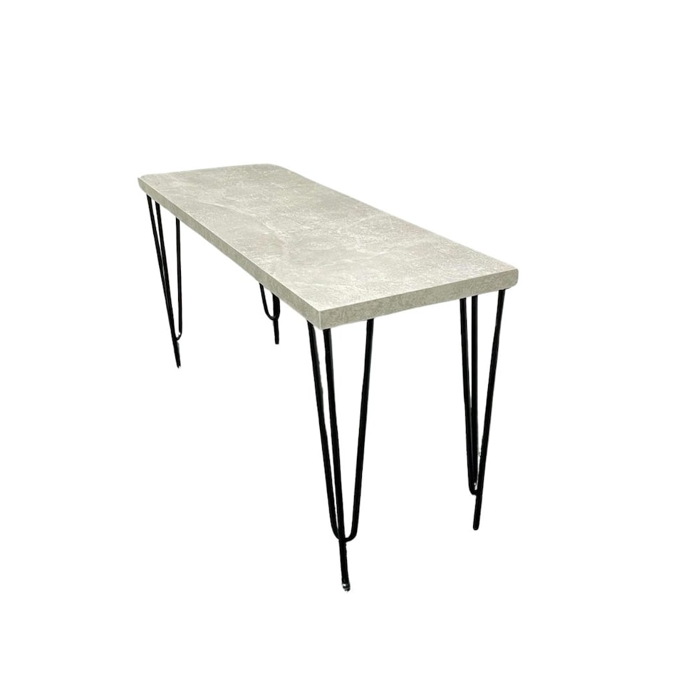 image 1 of Modern Grey Bench with Hairpin Legs  Stylish & Sturdy Seating for Home & Dining Grey