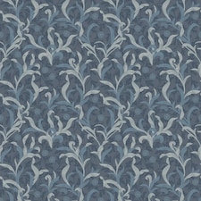 Sample of Antique Leaf Wallpaper in Navy | Blue | Navy