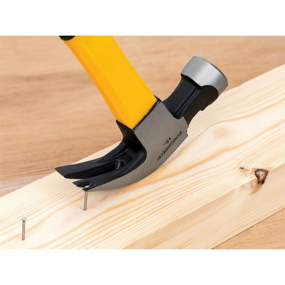 image 1 of Roughneck Claw Hammer, Fibreglass Shaft - Multi Colour - 454g (16oz)