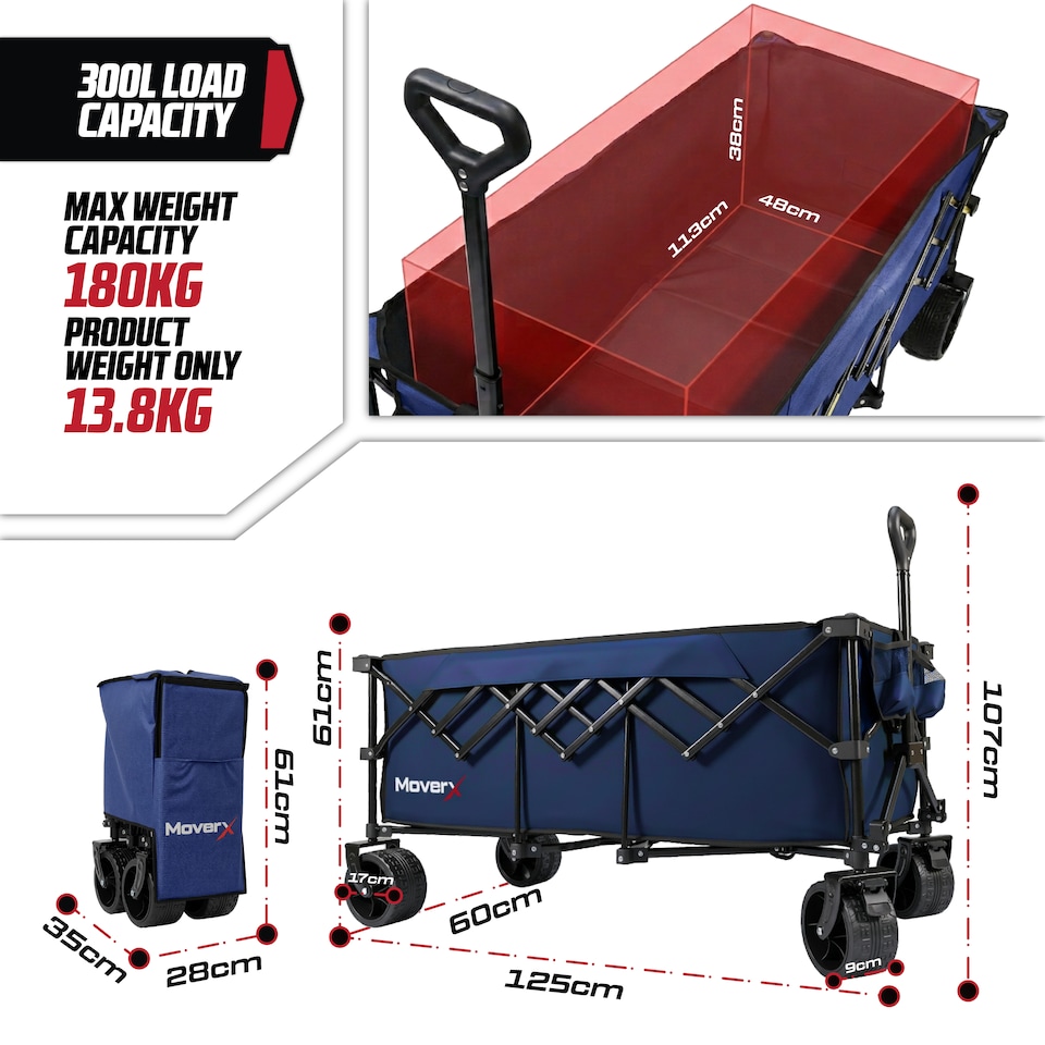 image 1 of MoverX 300L/180kg Premium Camping Trolley / Festival Wagon