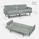 image 7 of HOMCOM Upholstered Sofa bed 3 Seater Home Theater with Storage Light Grey