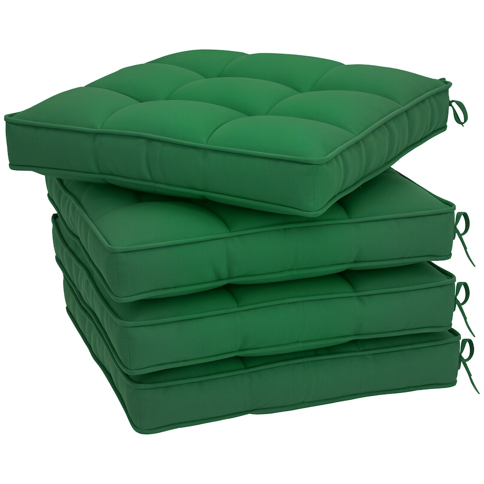 image 1 of Outsunny 42 x 42cm Replacement Garden Seat Cushion Pad with Ties