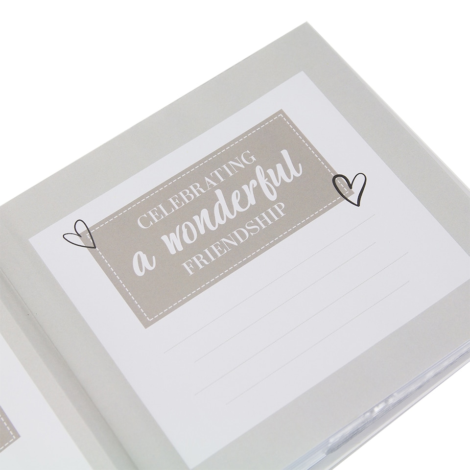 image 1 of Modern Friends Forever Photo Album with Gold Foil Text - Holds 80 4x6 Pictures