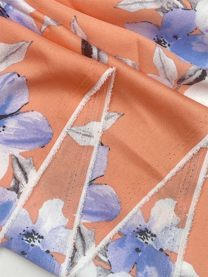 Orange Stretch Woven Polyester Crepe Fabric for Dressmaking, 150cm / 59" Wide - per metre