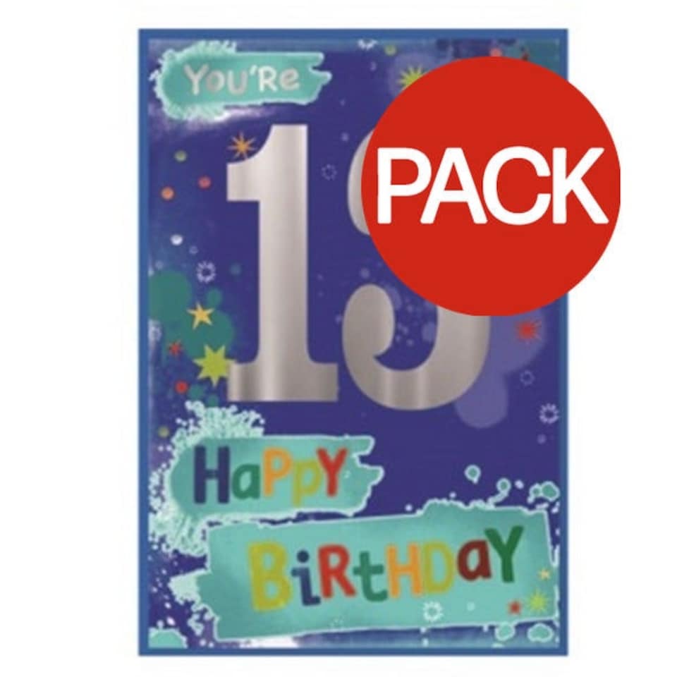 Simon Elvin Juvenile Boy 13th Birthday Greetings Card (Pack of 6) - Multicoloured - One Size