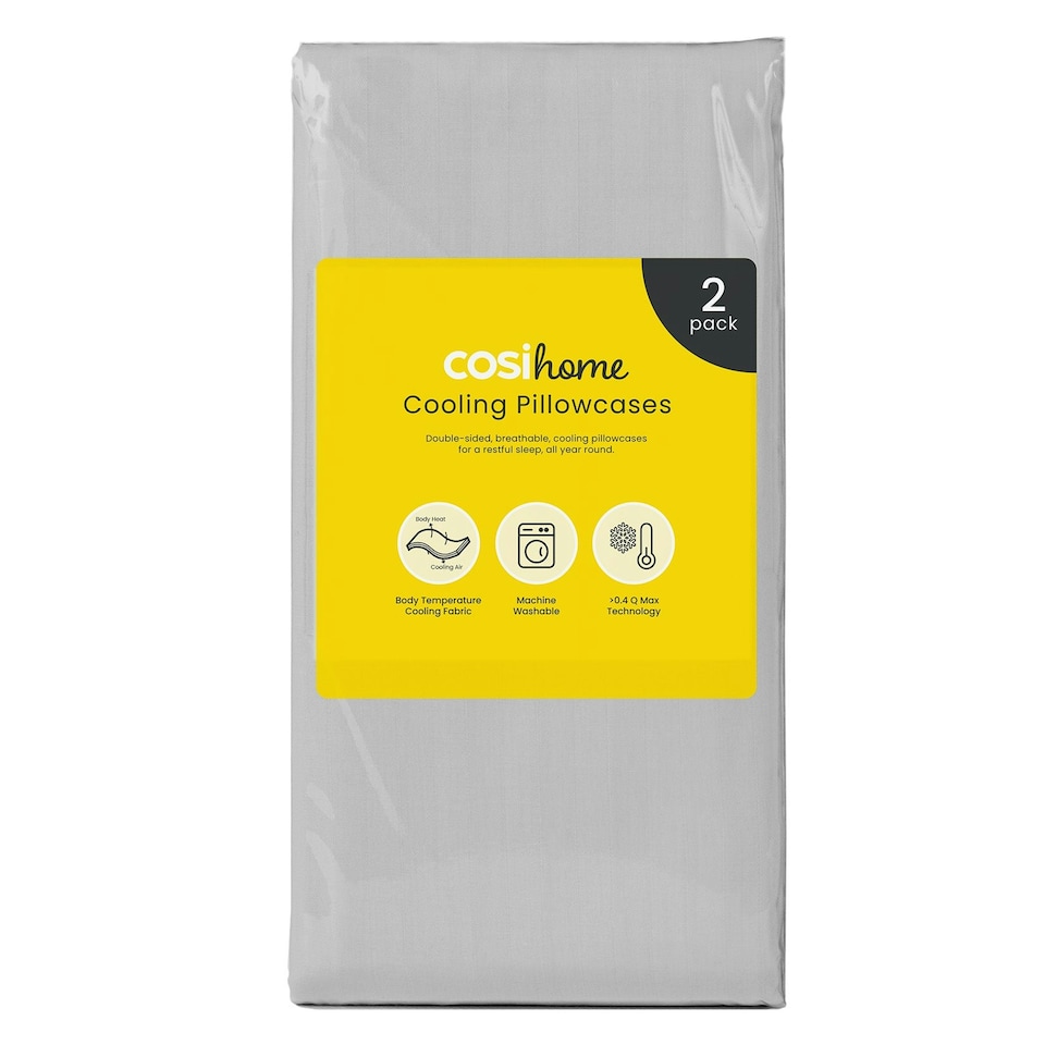 image 1 of 80 x 50 cm Grey Cooling Pillow Case - 2 Pack