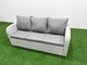 image 3 of Fimous Patio Garden Furniture Sets with Black Glass Top Dining Table 3 Seater Sofa Side Table Big Stool Light Grey