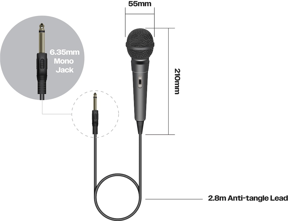 image 1 of Black Dynamic Plastic Microphone