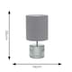 image 3 of ValueLights Betty Grey Smoke Tinted Glass Table Lamp with Grey Lamp Shade