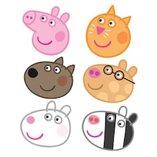 Peppa Pig Party Cardboard Face Masks - Pack of 6