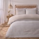 image 1 of OHS Stripe Embossed Duvet Cover and Pillowcase Bedding Set, King - Natural