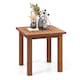 image 1 of Patio Hardwood Side Table Outdoor Square End Table Wooden Slatted Coffee Table