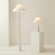 image 6 of ValueLights Margot White Marble Table Lamp with a Linen Tapered Shade | White