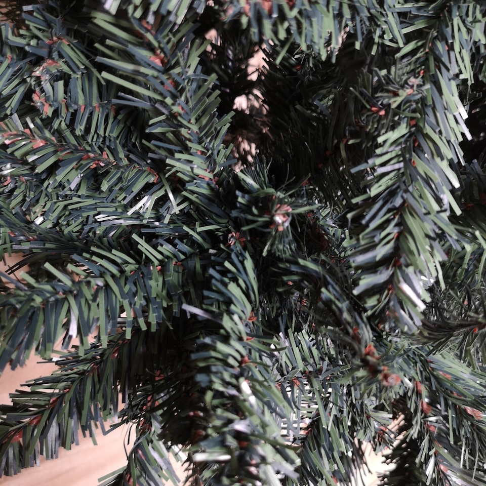 image 1 of 90cm Indoor Wall Mounted Christmas Tree with Wrapped Branches PVC with Bracket