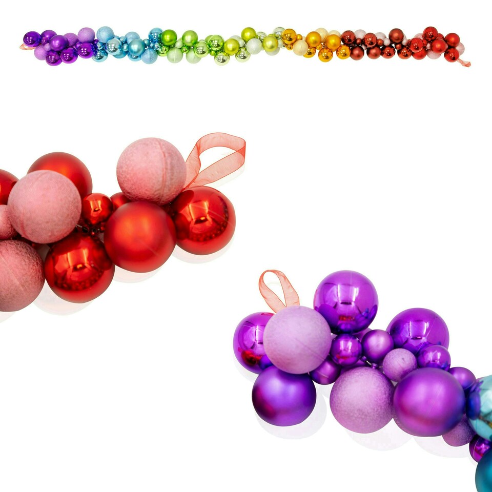 image 1 of The Christmas Workshop 72889 1.8m Rainbow Bauble Garland