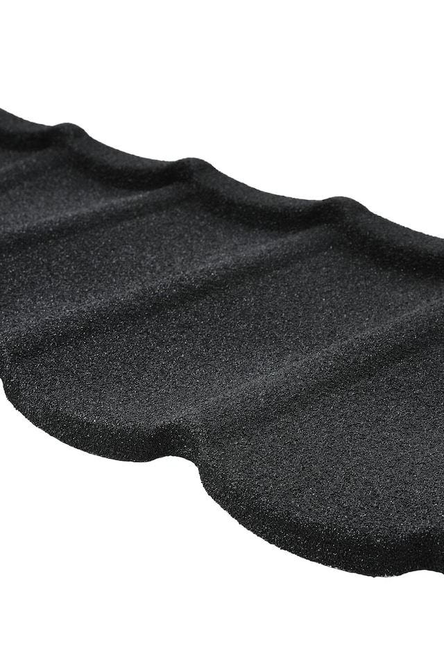 image 1 of Living and Home Tudor Tile Stone Coated Metal Roofing Shingles 5pcs | Black