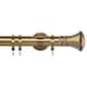 image 1 of 35mm Fixed Length Metal Curtain Pole Set Antique Brass Trumpet Finial 340cm | Bronze | Bronze