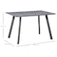 image 7 of HOMCOM Modern Rectangular Dining Table with Metal Legs Indoor, Dark Grey