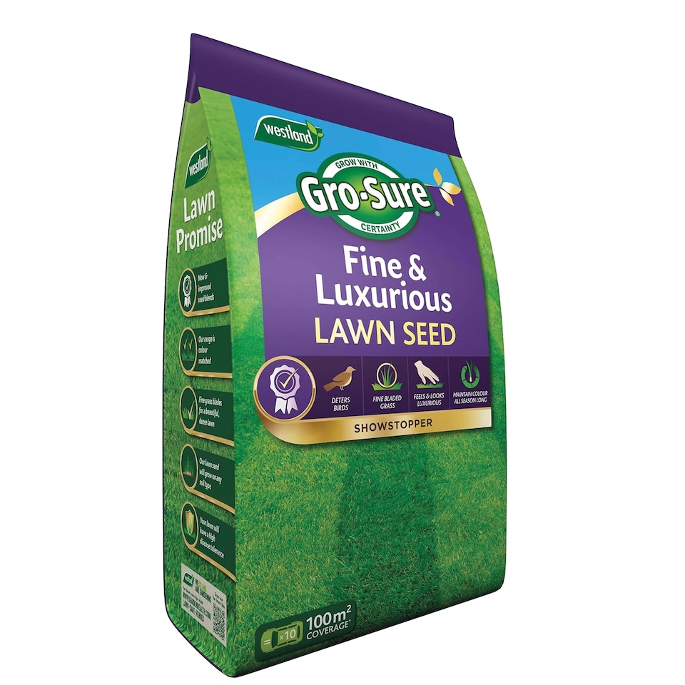 image 1 of Westland Gro-Sure Fine & Luxurious Lawn Seed 100 square Metre Bag Fine Bladed Grass Seed for Thick Soft Green Lawn New or Patch Repair