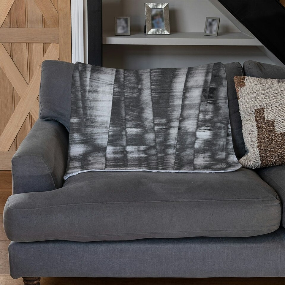 image 1 of Black and white bamboo (Blanket)