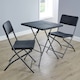 image 2 of Black Trestle Table and Chairs Set Folding Furniture for Indoor & Outdoor Events