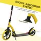 image 5 of HOMCOM Teens Adult Kick Scooter Foldable Adjust Aluminium For 14+ Yellow Yellow