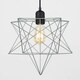 image 1 of ValueLights Retro Matte Black Ceiling Pendant Light Fitting With Grey Geometric Star Shade