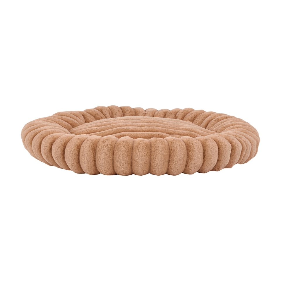 image 1 of Living and Home 6 Colour Soft Donut Pet Bed for Cats & Dogs,Warm & Cosy Retreat | Multi | Khaki | XL