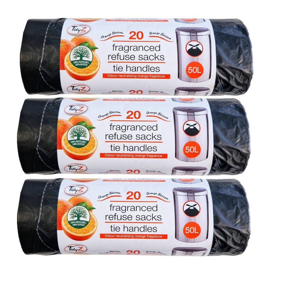 TidyZ Fragranced Refuse Sacks 50L 20 Assorted Pack