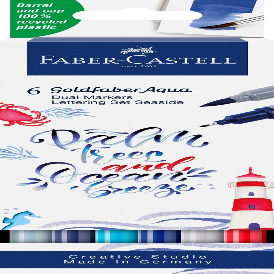 Goldfaber A. Dual Marker – Lettering Seaside - wallet of 6 - Faber-Castell