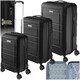 image 1 of Suitcase Luggage Set - L, M & S sizes, ABS plastic, swivel wheels, combination lock Black