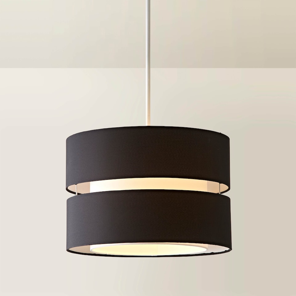 image 1 of ValueLights Sophia Large Black 2 Tier Ceiling Light Shade & Bulb | Black