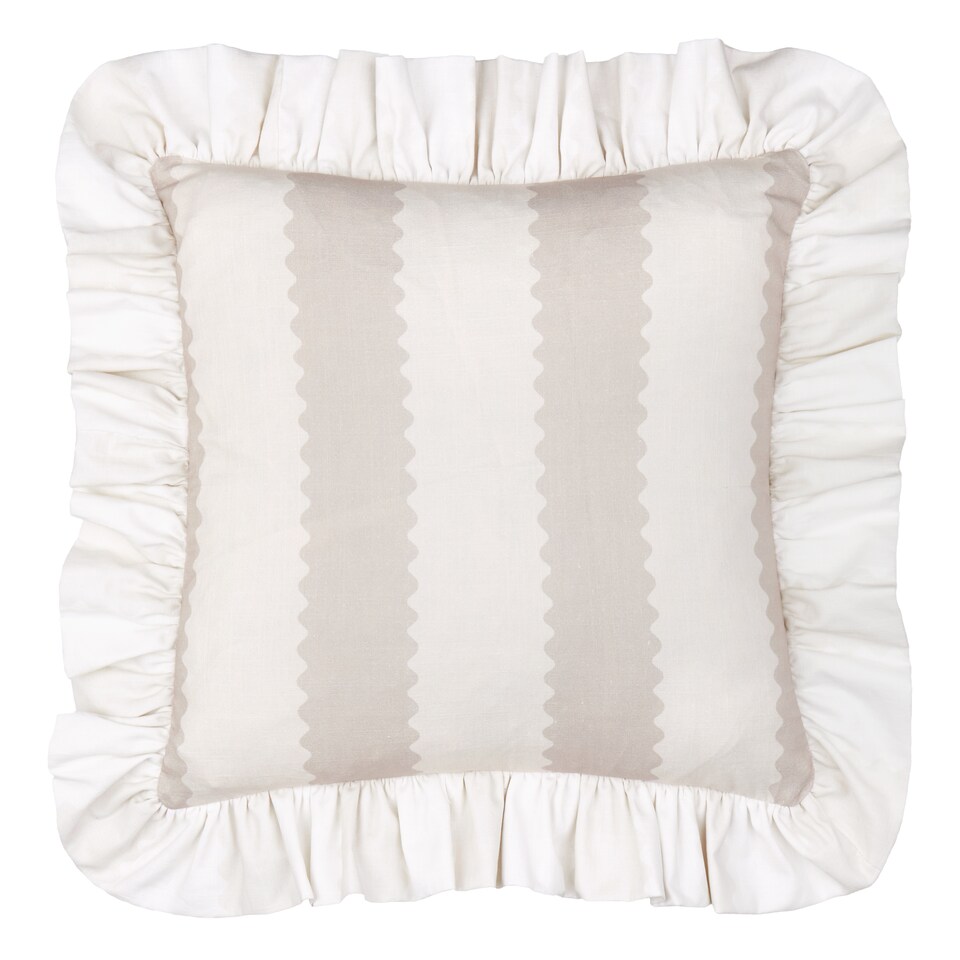 image 1 of Wylder Birdie Stripe Ruffle Cushion